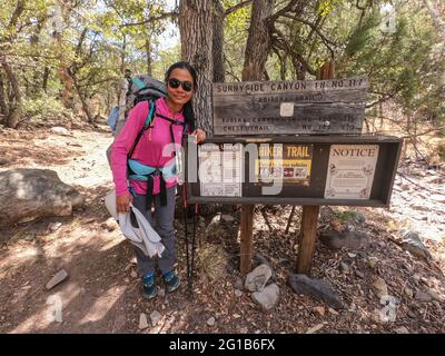 Ein Durchgangswanderer auf dem Arizona Trail, Arizona, USA Stockfoto