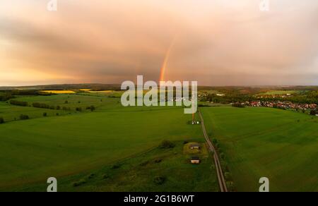 Güntersberge im Harz Luftbilder aus der Region Harzgerode Stockfoto