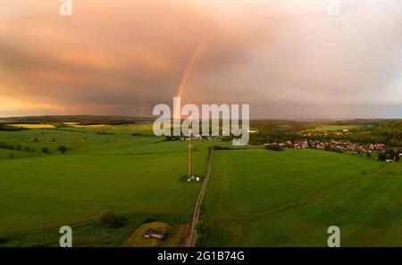 Güntersberge im Harz Luftbilder aus der Region Harzgerode Stockfoto