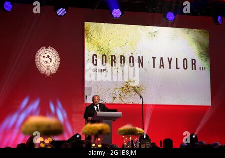 Aktenfoto vom 22-04-2018 des Vorstandsvorsitzenden der PFA, Gordon Taylor. Ausgabedatum: Sonntag, 6. Juni 2021. Stockfoto
