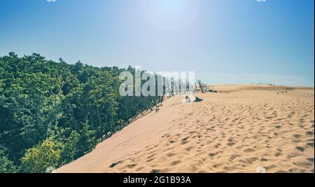 Naturschutzgebiet Ying Yang an der Küste von Łeba (Leba) an der Lontzkedüne (polnisch: Wydma Łącka). Die Wüste Polens, die Dünen der Ostsee. Stockfoto