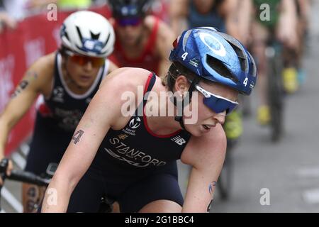 Leeds, Großbritannien. Juni 2021. Non Stanford in Aktion während der AJ Bell 2021 World Triathlon Series im Roundhay Park, Leeds. Kredit: SPP Sport Pressefoto. /Alamy Live News Stockfoto