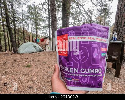 Backing Meal auf dem Arizona Trail, Arizona, USA Stockfoto