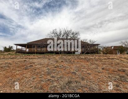 Das Äußere der erhaltenen Museumshütte Kentucky Camp, Sonoita, Arizona, USA Stockfoto