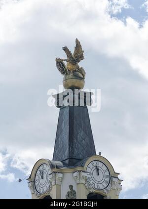 Detail des Haupttores, Tor des Griffins des Branicki-Palastes in Bialystok, Polen, Europa. Stockfoto