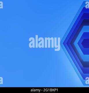 Abstrakter blauer Hintergrund mit Pfeil. Präsentationstapete. 3d-Rendering. Stockfoto