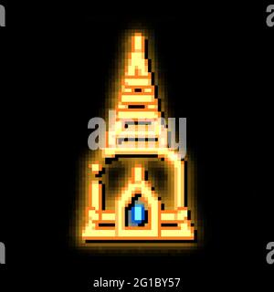 Thailand Religion Tower Neon Glow Icon Illustration Stock Vektor