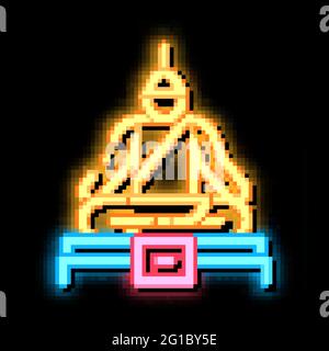 Buddha Thai Religion Statue neon leuchten Symbol Illustration Stock Vektor