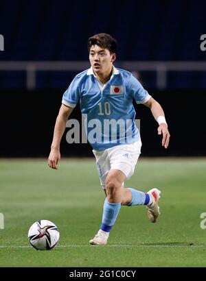 Fukuoka, Japan. Juni 2021. Ritsu Doan (JPN) Fußball: Internationales Freundschaftsspiel zwischen Japan 6-0 Ghana im Best Denki Stadium in Fukuoka, Japan. Quelle: AFLO/Alamy Live News Stockfoto