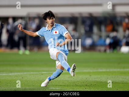 Fukuoka, Japan. Juni 2021. Kaoru Mitoma (JPN) Fußball: Internationales Freundschaftsspiel zwischen Japan 6-0 Ghana im Best Denki Stadium in Fukuoka, Japan. Quelle: AFLO/Alamy Live News Stockfoto