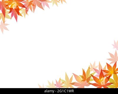 Vektor Maple Leaf Frame Illustration in Herbstfarben und Text Space isoliert auf EINEM weißen Hintergrund. Stock Vektor