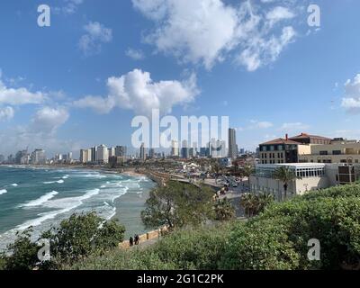 Blick Auf Die Stadt Tel Aviv Stockfoto