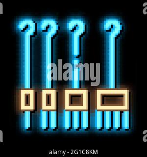 Piercing Haken Neon leuchten Symbol Illustration Stock Vektor