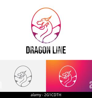 Circle Dragon Angry Legendary Animal Logo-Symbol Stockfoto