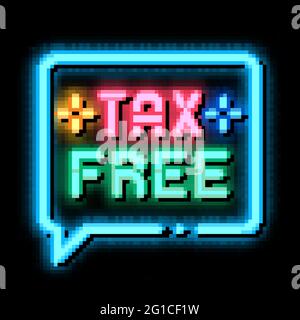 Tax Free Neon Glow Icon Illustration Stock Vektor