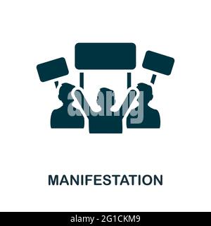 Manifestationssymbol. Monochromes einfaches Element aus der Bürgerrechtskollektion. Kreative Manifestation Symbol für Web-Design, Vorlagen, Infografiken und Stock Vektor