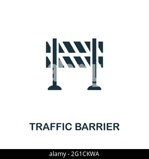 Symbol für die Verkehrsbarriere. Monochromes einfaches Element aus der Bürgerrechtskollektion. Kreatives Verkehrssymbol für Webdesign, Vorlagen, Infografiken Stock Vektor