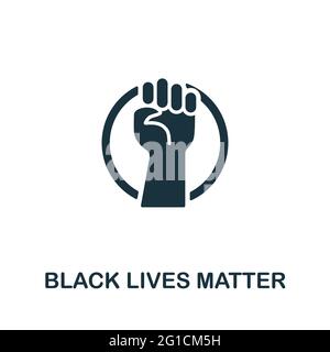 Symbol „Schwarze Leben“. Monochromes einfaches Element aus der Bürgerrechtskollektion. Creative Black Lives Matter Symbol für Web-Design, Vorlagen Stock Vektor