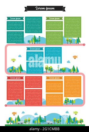 Infografik zur Vorlage für die Zeitleiste. Vektorgrafik Stock Vektor