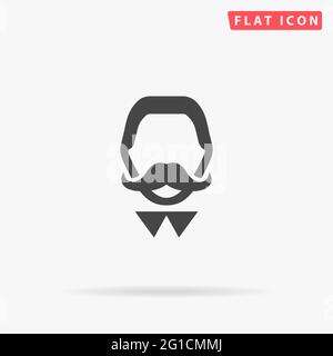 Flaches Vektor-Symbol für mousstached man. Handgezeichnete Design-Illustrationen. Stock Vektor