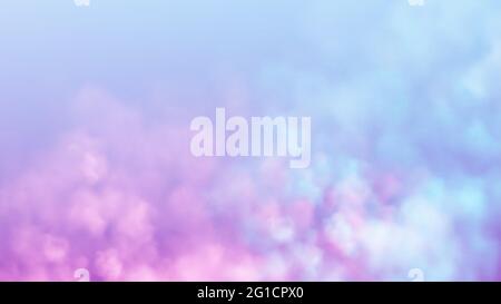 Blaue und rosa Rauchwolke auf hellem Hintergrund. Heller himmelblauer Hintergrund. Vektorgrafik Stock Vektor