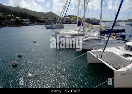 Teil des Yachthafens, Port La Royale, Simpson's Bay Lagoon, St. Martin, Karibik Stockfoto