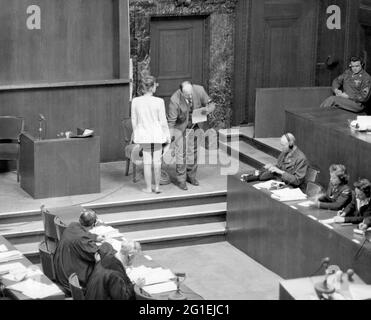 Justiz, Gerichtsverfahren, Nürnberger Ärzteprozess 1946/1947, NUR REDAKTIONELLE VERWENDUNG Stockfoto
