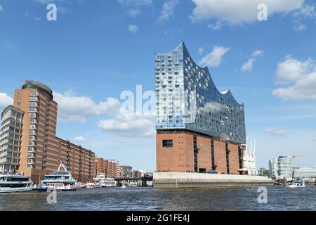 Elbe Philharmonic Hall im Hamburger Hafen Stockfoto