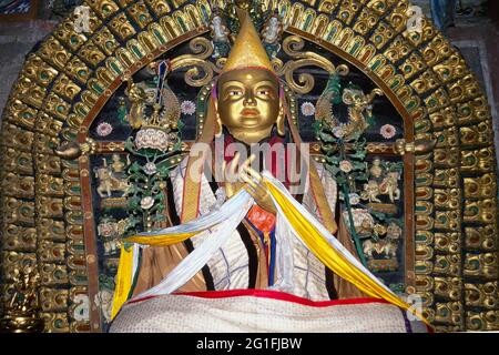 Buddha Maitreya Statue, Buddha der Zukunft, Erdene Zuu Kloster, Karakorum, Mongolei Stockfoto