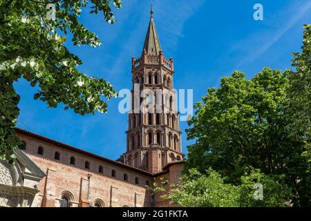 FRANKREICH, ÖSTERREICH. HAUTE-GARONNE (31) TOULOUSE, BASILIKA SAINT-SERNIN Stockfoto