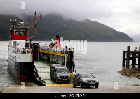 Fähre, Caledonian MacBrayne, Hebridean Ferry, Ferry Kilchoan, Tobermory (Isle of Mull), Autofähre, Kilchoan, Ardnamurchan Peninsula, Lochaber, West Stockfoto