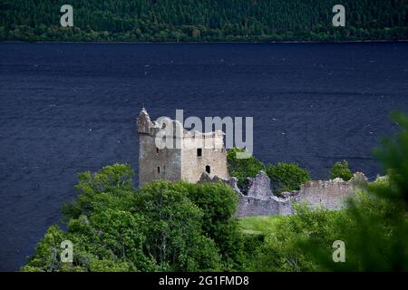 Loch Ness, Lake, Urquhart Castle, Castle, Drumnadrochit, Highlands, Highland, Schottland, Großbritannien Stockfoto