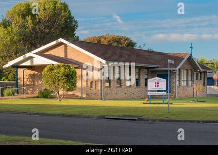 The Our Lady Help of Christians, katholische Kirche in der Stadt Culburra an der Südküste von New South Wales in Australien Stockfoto