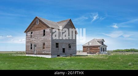 Altes verlassenes Krankenhaus im Weiler Robsart, Saskatchewan, Kanada Stockfoto