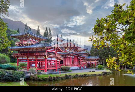 Byodo-in Tempel im Tal der Tempel (Oahu, Hawaii) Stockfoto