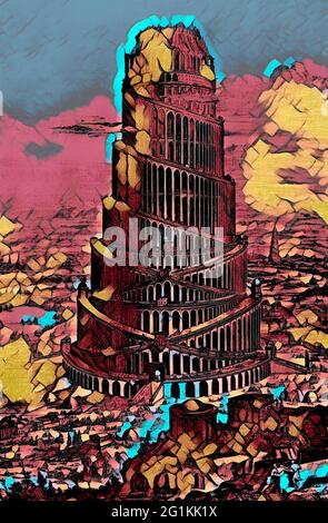 Tempel von Babel; das alte Babylon; Mesopotamien Stockfoto