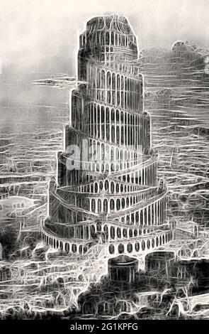 Tempel von Babel; das alte Babylon; Mesopotamien Stockfoto