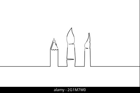 Art Studio Classes Logo Konzept. Kinder Künstler Pinsel Bleistift Stift Zeichnung Bildung. Design Schule Gruppe Hobby Emblem. Kinder kreative Zentrum Vektor Stock Vektor