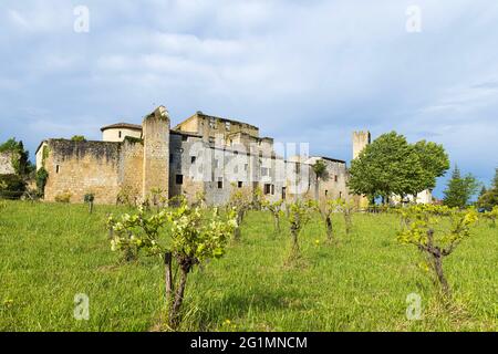 Frankreich, Gers, Larresingle, beschriftet Les Plus Beaux Villages de France (die schönsten Dörfer Frankreichs), befestigtes Dorf Stockfoto