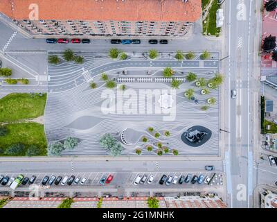 Superkilen Park in Kopenhagen, Dänemark. Stockfoto