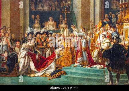 Frankreich, Paris, UNESCO-Weltkulturerbe, Louvre-Museum, die Krönung Napoleons von Jacques-Louis David Stockfoto