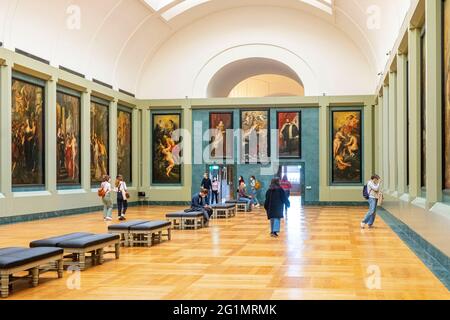 Frankreich, Paris, UNESCO-Weltkulturerbe, Louvre-Museum, Saal 801 de Richelieu, Medici-Galerie, Satz von 24 Gemälden, die Rubens zwischen 1622 und 1625 gemalt hat und das Leben der Königin Marie de Medici für den Palais de Luxembourg in Paris erinnert Stockfoto