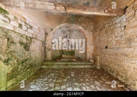 Frankreich, Vaucluse, Monieux, Gorges de La Nesque, Chapelle Saint Michel de Anesca Stockfoto