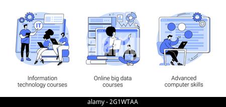 IT-Fachschulung abstrakte Konzept Vektor Illustrationen. Stock Vektor