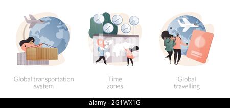 Internationale Business-Koordination abstrakte Konzept Vektor Illustrationen. Stock Vektor