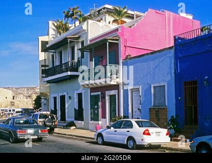 Straßenszene in La Perla Bezirk - Old San Juan - Puerto Rico Stockfoto