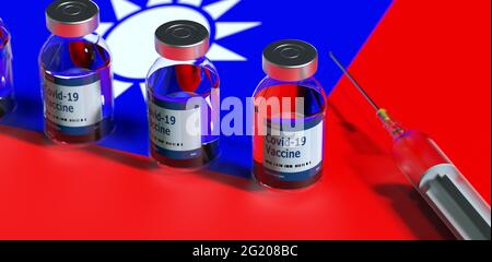 Taiwan-Impfstoff Für Covid-19-Flagge Stockfoto