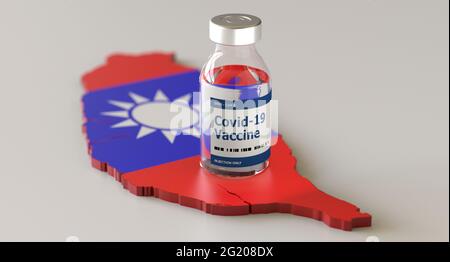 Taiwan-Impfstoff Für Covid-19-Flagge Stockfoto