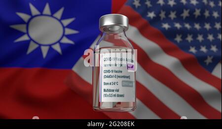 Taiwan-Impfstoff Für Covid-19-Flagge Stockfoto