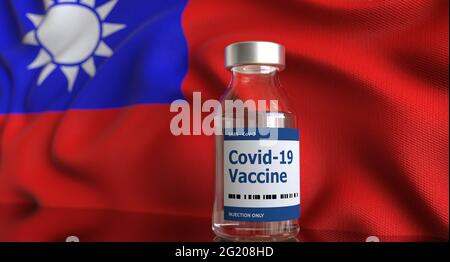 Taiwan-Impfstoff Für Covid-19-Flagge Stockfoto